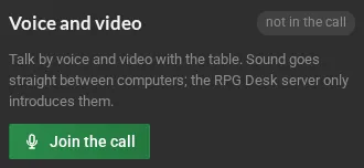 The Voice and video panel, outside the call, with the explanation and the Join the call button.